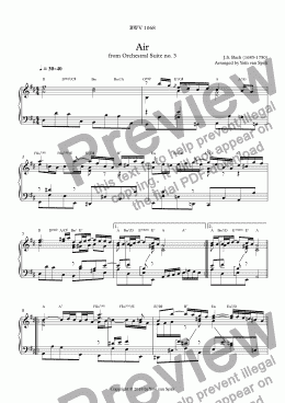 page one of Air from Orchestral Suite no. 3 (BWV 1068) - Piano solo transcription