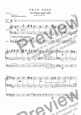 page one of S W A N   S O N G   for piano and cello