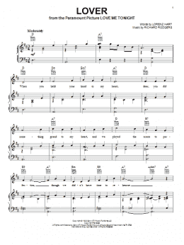 page one of Lover (Piano, Vocal & Guitar Chords (Right-Hand Melody))