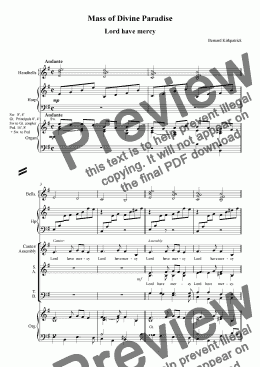 page one of Mass of Divine Paradise - Kyrie (Full Score)