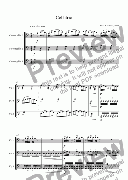 page one of CelloTrio