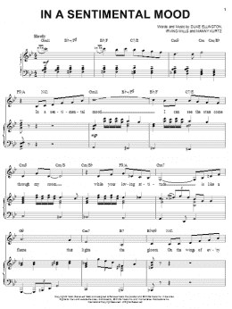 page one of In A Sentimental Mood (Piano & Vocal)