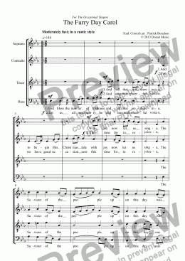 page one of The Furry Day Carol (SATB)