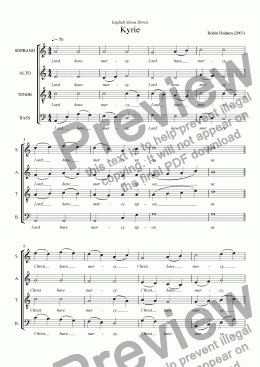 page one of English Missa Brevis - Kyrie