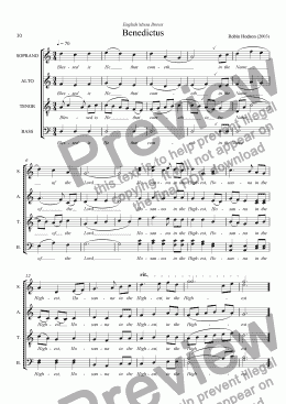 page one of English Missa Brevis - Benedictus