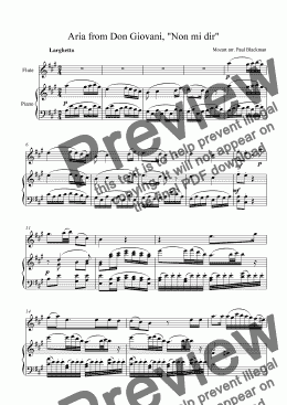 page one of Don Giovanni aria for flute