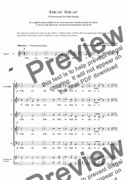 page one of A Palm Sunday Processional: Ride on! Ride on!  (Easter Music)