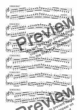 page one of Melodic Minor Scales for Piano
