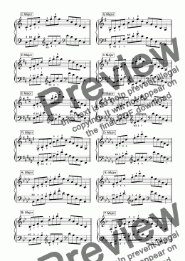 page one of Major Arpeggios for Piano