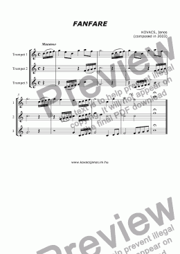 page one of Fanfare No.2  for Trumpets