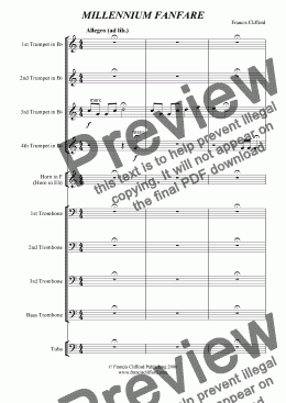 page one of Millennium Fanfare (10 Piece Brass)