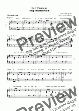 page one of Holy  "Maundy" Thursday Psalm - sheet music download