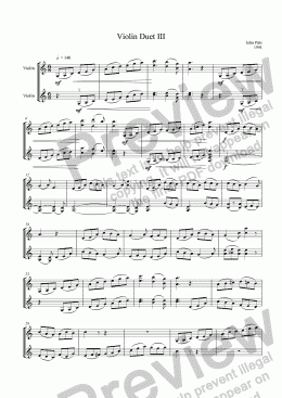 page one of Violin Duet III (2 violins) [1994]