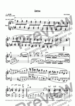 page one of Zircon [2] Piano solo