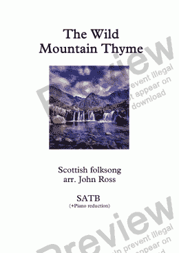 page one of The Wild Mountain Thyme (SATB + Piano reduction)