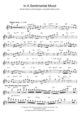 page one of In A Sentimental Mood (Flute Solo)