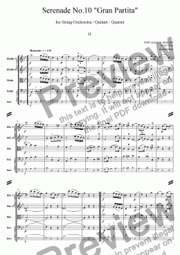 page one of Serenade No.10 "Gran Partita" - 2. Menuetto; Trio 1; Trio 2