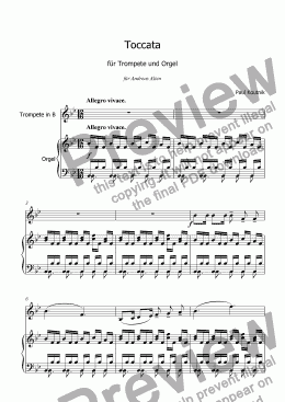 page one of Toccata for Trumpet and Organ