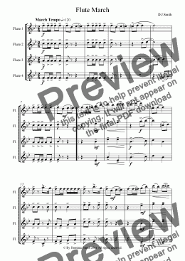page one of Flute March (flute quartet)