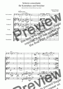 page one of Scherzo Concertante For Contrabass  And Strings