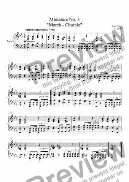 page one of MINIATURES, No. 3 "Marche Chorale" (Piano)