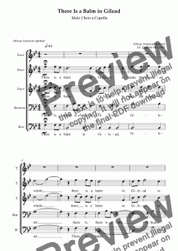 page one of There Is a Balm in Gilead  (Male Choir)