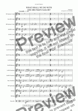 page one of What Shall We Do With The Drunken Sailor? (Brass Band)