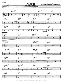 page one of Lover (Real Book – Melody & Chords – C Instruments)