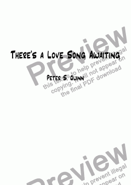 page one of There's a Love Song Awaiting