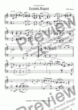 page one of Pianist Trilogy III - Ecstatic Regret