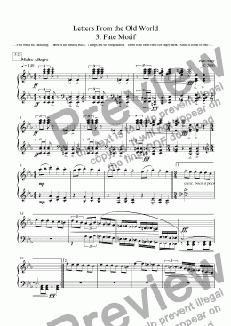 page one of LETTERS 3. When Fate Comes Knocking (Solo Piano)