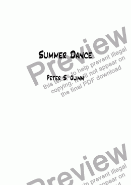 page one of Summer Dance