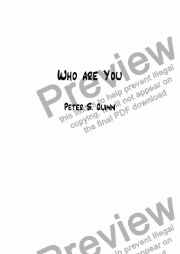 page one of Who are You