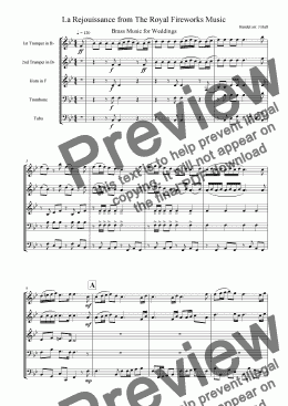 page one of La Rejouissance - Brass Music for Weddings