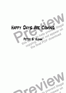 page one of Happy Days Are Coming