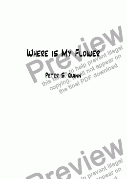 page one of Where is My Flower