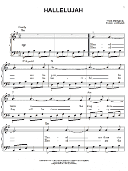 page one of Hallelujah (Easy Piano)