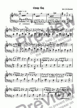 page one of Easy Ragtime Pieces - 2. Virago Rag