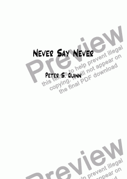 page one of Never Say Never