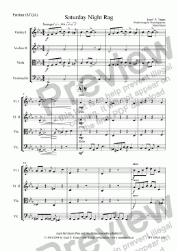 page one of Saturday Night Rag (STQA/STQI/Score & Parts)