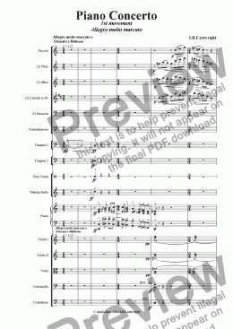 page one of Piano Concerto 1st movement - Allegro molto marcato