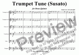 page one of Trumpet Tune (Susato) for Brass Quintet (optional timpani)
