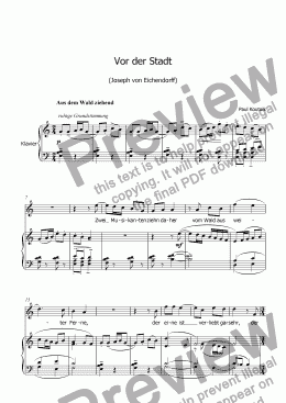 page one of Vor der Stadt (Soprano and Piano)