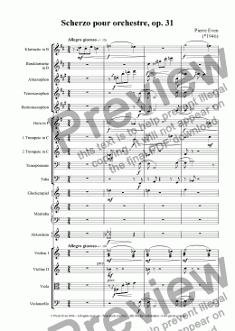 page one of Scherzo - for Orchestra, op. 31