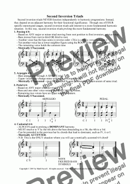 page one of Second inversion triads handout