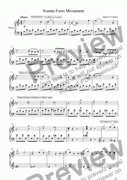 page one of Sonata Form Movement