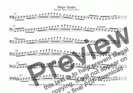 page one of Major/Minor Scales: Baritone Bass Clef (E2-Bb4)