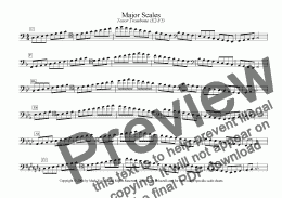 page one of Major/Minor Scales: Trombone (E2-F5)