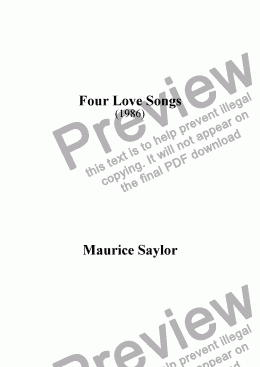 page one of Love Songs (1986)