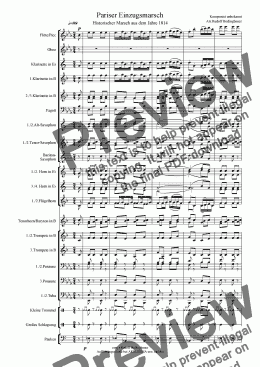 page one of Pariser Einzugsmarsch  Blasorchester